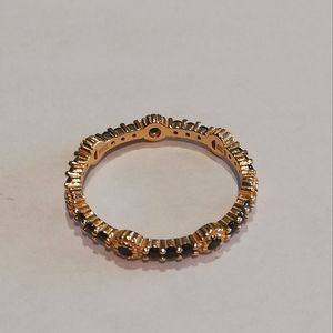 Black Diamond Ring. Size 8. Gold over Silver.